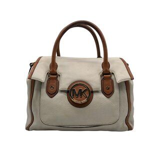 Michael Kors Beige & Brown Leather Margo Satchel